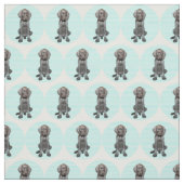 青の光沢のあるハイイログマ ファブリック (見本)