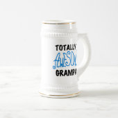 青の全く素晴らしいGrampaのTシャツおよびギフト ビールジョッキ (正面右)