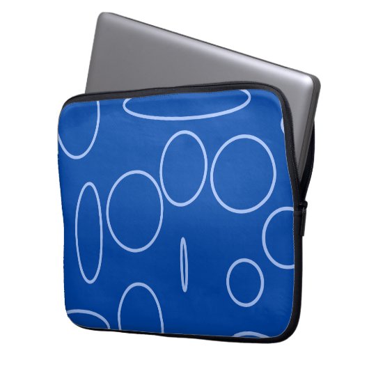 青の円とループ ラップトップスリーブ (正面左)
