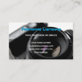 青の写真家用DSLRカメラレンズ 名刺 (裏面)