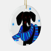 青の冬Doxie セラミックオーナメント (右)
