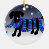 青の冬Doxie セラミックオーナメント (裏面)