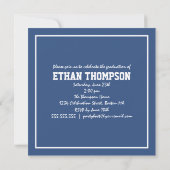 青の卒業の発表3の写真のコラージュ 招待状 (裏面)