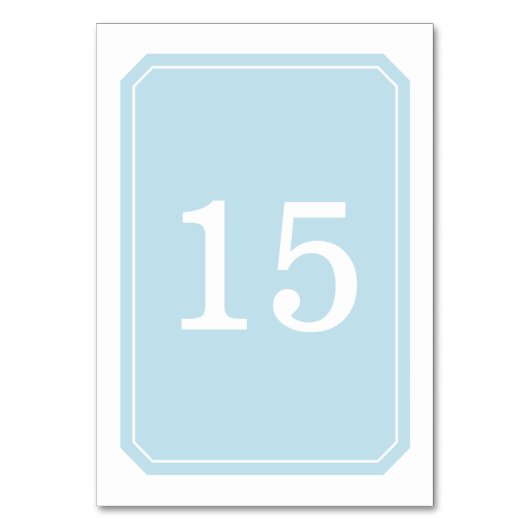 青の単エレガント表カード テーブルナンバー (正面)