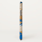 青の叙事詩のハイビスカスのヴィンテージのサーフボードのフェイクな木 Case-Mate iPhoneケース (裏面/右)