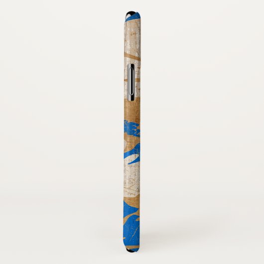 青の叙事詩のハイビスカスのヴィンテージのサーフボードのフェイクな木 Case-Mate iPhoneケース (裏面/右)