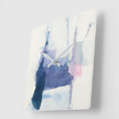 青の合間|の抽象芸術 スクエア壁時計 (傾斜)