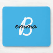 青の名前 |モダントレンディースタイリッシュイニシャル マウスパッド (正面)