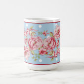 青の国のコテージの花のマグ コーヒーマグカップ (中央)