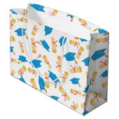 青の大学院キャップと卒業証書 ラージペーパーバッグ (裏面アングル)