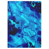 青の大理石のアクリルの絵画 クリップボード (裏面)