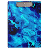 青の大理石のアクリルの絵画 クリップボード (正面)