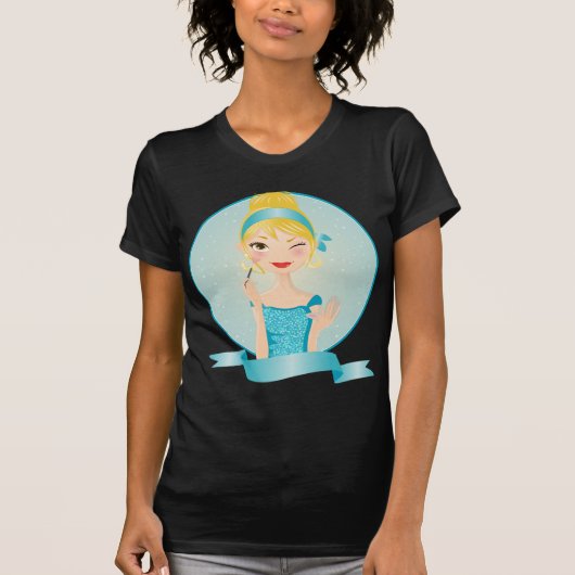 青の女の子 Tシャツ (正面)