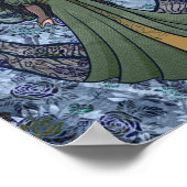 青の女神ウッズアート異教の自然女神 ポスター (角)