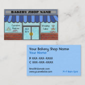 青の完全にカスタマイズ可能なパン屋の店カード 名刺 (正面/裏面)