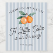 青の小さなかわいこちゃんの方法で赤ちゃんシャワーの好意 ワインラベル (シングルラベル)