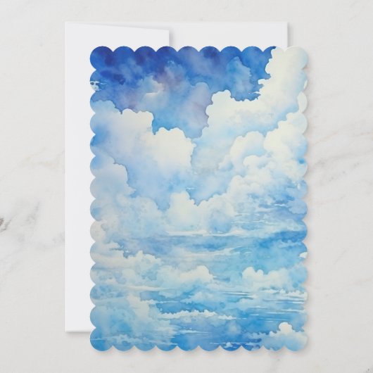 青の小さな天国は赤ちゃんシャワー請求書を送った 招待状 (裏面)