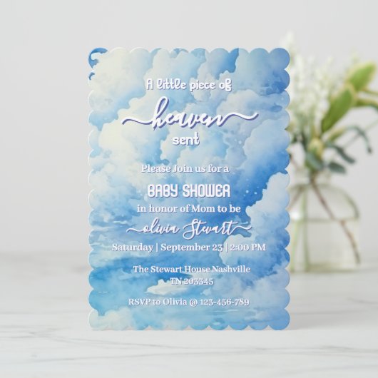 青の小さな天国は赤ちゃんシャワー請求書を送った 招待状 (スタンド正面)