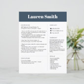 青の履歴書 | 1ページの再開 |エントリレベルの再開 (スタンド正面)