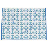 青の平和シンボルモチーフ ラージペーパーバッグ (正面)