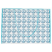 青の平和シンボルモチーフ ラージペーパーバッグ (裏面)