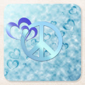 青の平和 スクエアペーパーコースター (正面)