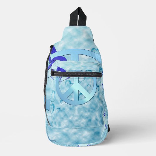 青の平和 スリングバッグ (正面)