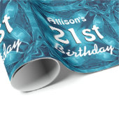 青の弓第21誕生日の名前をカスタムするA09 ラッピングペーパー (ロールコーナー)