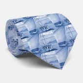 青の引っ張りのボートの牽引の遊航船 ネクタイ (ロール)