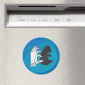 青の影熊の子猫 マグネット (インサイチュ (食洗機))