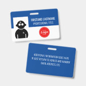 青の従業員 バッジ (Front & Back)