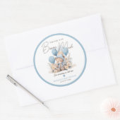 青の我々は赤ちゃんのシャワーの好意を待つことができる ラウンドシール (封筒)