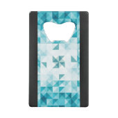 青の抽象的で幾何学的な背景のテンプレート クレジットカード栓抜き (裏面)