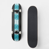 青の抽象的で幾何学的な背景のテンプレート スケートボード (正面)