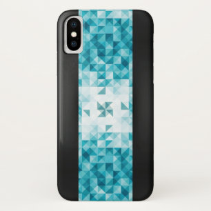 青の抽象的で幾何学的な背景のテンプレート iPhone X ケース