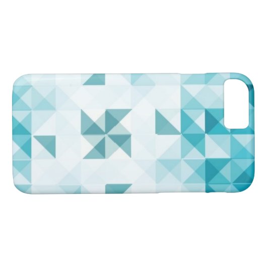 青の抽象的で幾何学的な背景のテンプレート Case-Mate iPhoneケース (裏面(横))