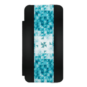 青の抽象的で幾何学的な背景のテンプレート iPhone SE/5/5sウォレットケース