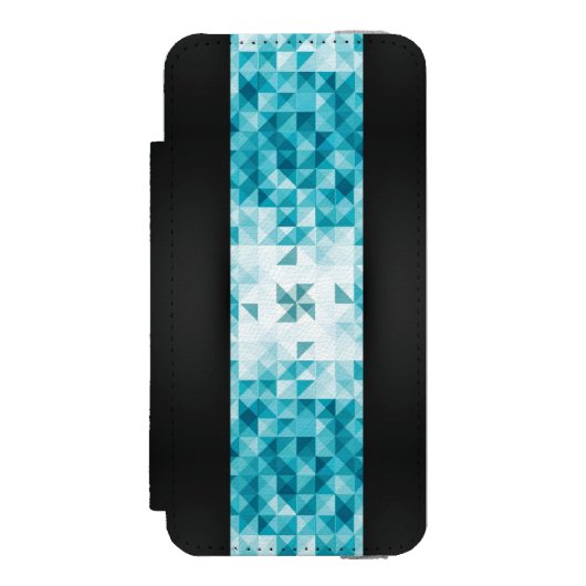 青の抽象的で幾何学的な背景のテンプレート INCIPIO iPhoneウォレットケース (フォリオ 正面)