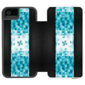 青の抽象的で幾何学的な背景のテンプレート INCIPIO iPhoneウォレットケース (フォリオ Open)