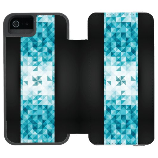 青の抽象的で幾何学的な背景のテンプレート INCIPIO iPhoneウォレットケース (フォリオ Open)