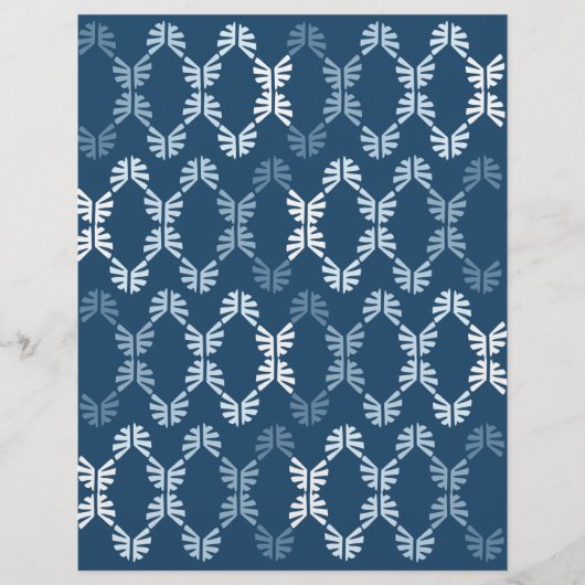 青の抽象的なスクラップブック用紙 (正面)