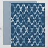 青の抽象的なスクラップブック用紙 (正面/裏面)