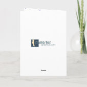 青の抽象的なレトロの雪片の挨拶状 シーズンカード (裏面)