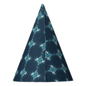 青の抽象的な円 パーティーハット (裏面)