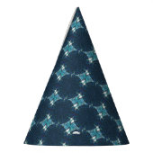 青の抽象的な円 パーティーハット (左)