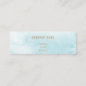 青の抽象的な水彩画の小型名刺 スキニー名刺 (裏面)