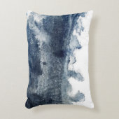 青の抽象的な水彩画 アクセントクッション (正面(垂直))