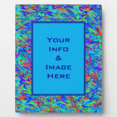 青の抽象的な渦フレーム フォトプラーク (正面)