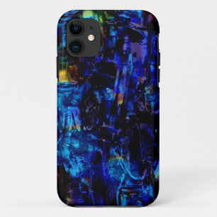 青の抽象的な絵画2 iPhone 11 ケース