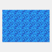 青の抽象的な絵 ラッピングペーパーシート (正面3)